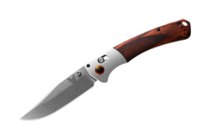 Hunting Knives: Benchmade Crooked River Clip-point - Grey Aluminium & Wood
