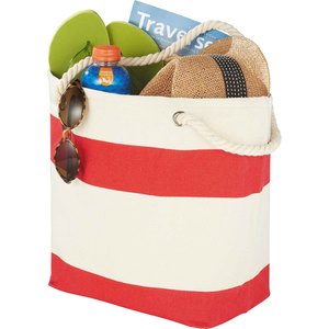 Bags: Capri Stripes Cotton Shopper Tote