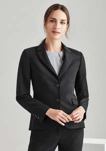 Womens Comfort Wool Stretch 2 Button Mid Length Jacket