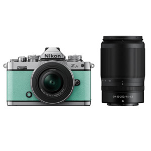 Cameras: Nikon Z FC Mint Green with Nikkor Z DX 16-50mm VR Silver & 55-250 VR Black