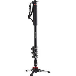 Tripods Supports Gimbals: Manfrotto XPRO Aluminium Video Monopod with Fluidtech Base 4 Section