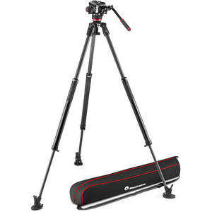 Manfrotto 504X Fluid Video Head with 635 Fast Carbon Single Leg Tripod