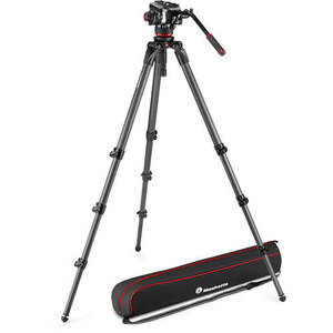 Manfrotto 504X Fluid Video Head with 536 Carbon Single Leg Tripod