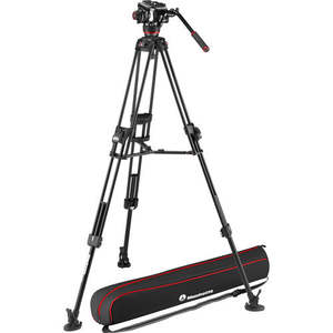 Manfrotto 504X Fluid Video Head with 645 Fast Twin Aluminium Tripod