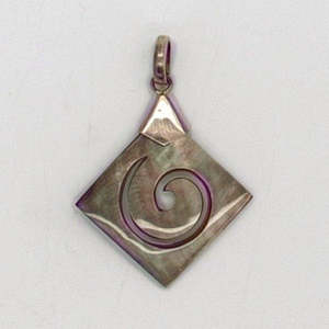 Jewelry: Mother of Pearl Spiral Diamond Pendant