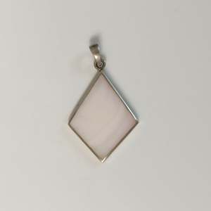 Jewelry: Mother of Pearl Diamond Pendant