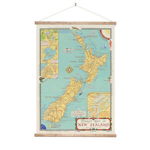 Wall Chart - New Zealand Tourist Map