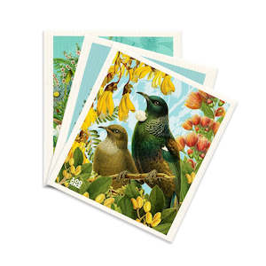 Swedish Dishcloth 3 Pack - Botanical Birds