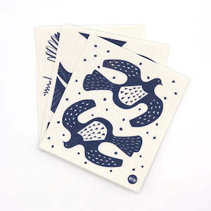 Dish Cloths: Swedish Dishcloth 3 Pack - Linocut