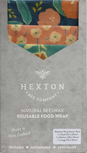 Beeswax Food Wrap - Flower Power Set of 3