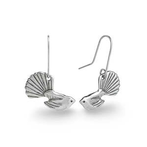 Sterling Silver Earrings: Sterling Silver Earrings Fantail (In a Gift Box)