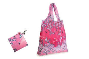 Other Eco Goodies: Reusable Carry Bag -Manuka Flowers & Birds Pink