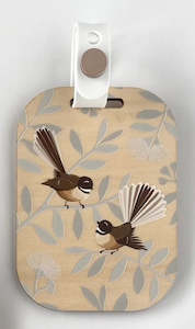 Bag Tags: Wood Luggage tags Fantail