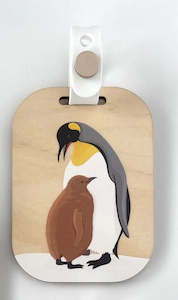 Bag Tags: Wood Luggage Tags King with Baby