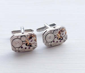 Cufflinks: Rainey Designs Timepiece rectangle cufflinks