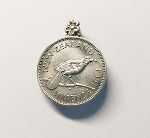 Re-minted Petite Coin Brooch - Sixpence