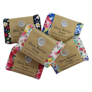 Soaps: Shea Butter Soap Lavender & Manuka Honey 10+ in Fabric Wrap