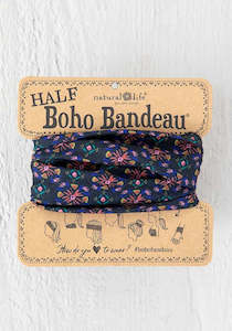 Boho Bandeau Half - Black Stamp Burst