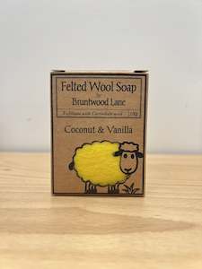Soaps: Felted Wool Soap - Coconut & Vanilla