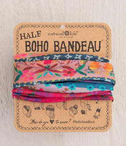 Half Bandeau Pink/Blue Border