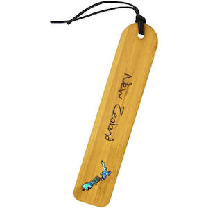 Abstract Design: Wooden Bookmark - Paua NZ