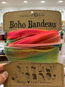 Hair Accessory: Boho Bandeau Coral Turq Omere