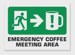 Other Wall Arts: A4 Wooden Sign - Emergency Coffee