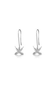 Sterling Silver Earrings: Boh Runga - Petite Feather Kisses Hook Earrings