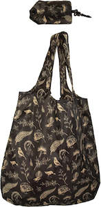 Reusable Carry Bag -Black & Gold Birds