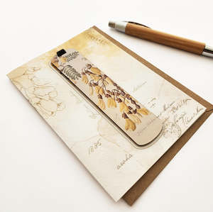 Greeting Card with Bookmark- Kowhai
