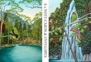 Notecards Pkt 8 - Clare Reilly - Kakariki / Miromiro