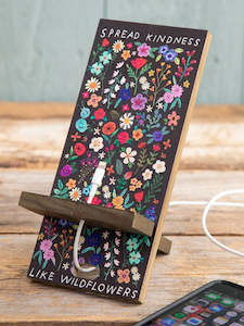 Phone Stand Wood Spread Wildflowers
