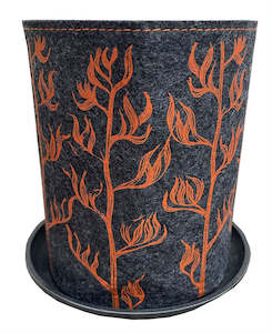 EcoFelt Growbag - Harakeke Orange On Grey