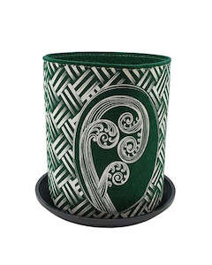 Eco Felt: EcoFelt Growbag -Fern Kete White On Green