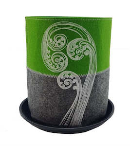 Ecofelt Growbag - Ponga Frond White on Green/Grey