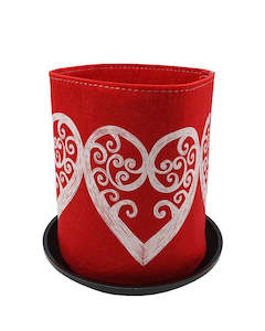 Eco Felt: EcoFelt Growbag - Aroha White On Red