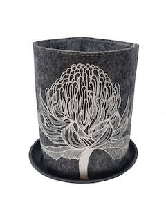 Ecofelt Growbag - White Waratah On Grey