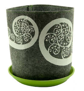 Eco Felt: Ecofelt Growbag - Fern Frond On Mid Grey