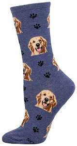 Cotton Socks: Women's Socks - Who's a Good Boy - Denium Heather