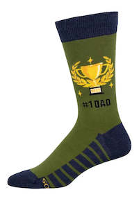 Cotton Socks: Men's Socks - No. 1 Dad - Green