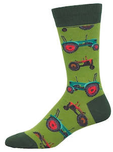Cotton Socks: Men's Socks - Tractors - Green