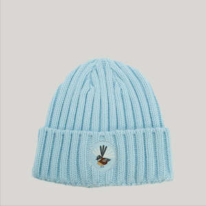 Caps Hats: Kiwi Kids Beanie - Fantail Light Blue