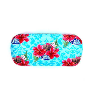 Glasses Cases: Sunglasses Case - Kiwi in Hibiscus