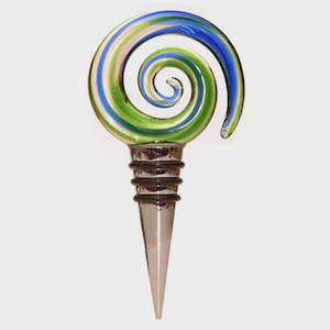 Drinking Accessories: Glass Koru Bottle Stopper