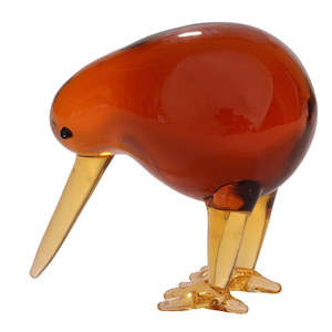 Glass Ornaments: Glass Brown Kiwi Ornament