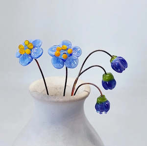 Glass Ornaments: Glass Art - Forget Me Nots