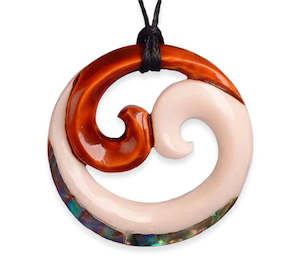 Cow Bone Necklace - Double Koru