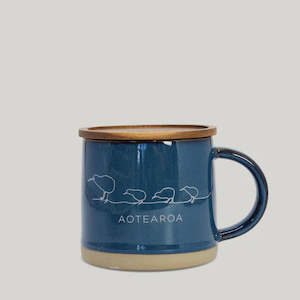 Glazed Ceramic Mug - Kiwi Navy