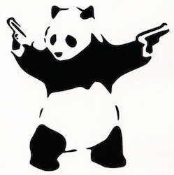 Small Stickers For Cars Computers And Other Things: Panda with guns car decal sticker