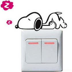 Wall Decals And Stickers: Sleeping snoopy - light switch wall decal